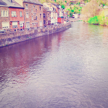 Embankment in the Belgian City of La Rocheの写真素材