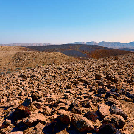 Rocky Hills of the Negev Desert in Israel, Vintage Style Toned Picture
