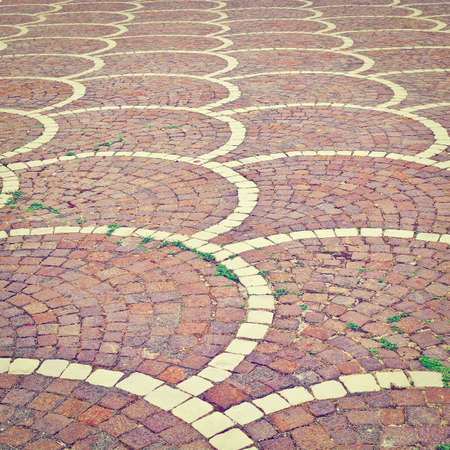 Decorated Pavement  in the Sicilian city  の写真素材