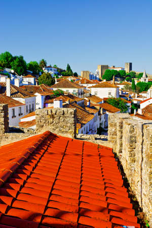 View to Historic Center City of Obidos in Portugalの写真素材