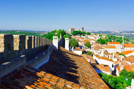 View to Historic Center City of Obidos in Portugalの写真素材