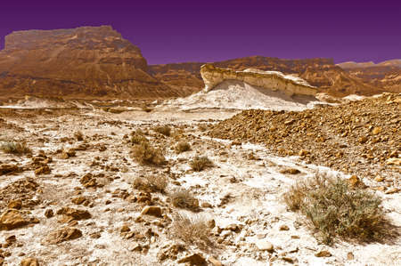 Rocky Hills of the Negev Desert in Israel at Sunsetの写真素材