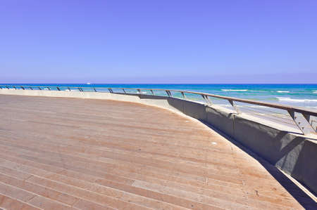 Wood Flooring in the Old Port of Tel Avivの写真素材