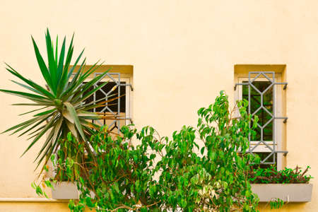 Facade of Old Building after Reconstruction in Tel Avivの写真素材