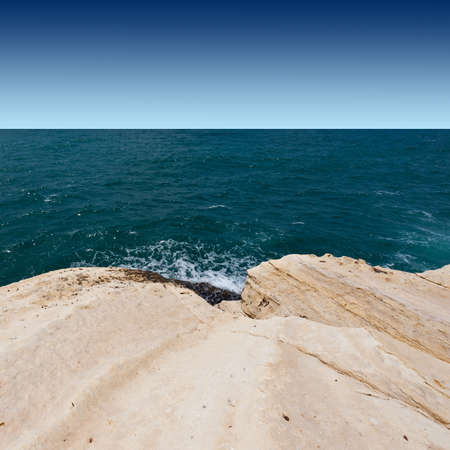 Rosh Hanikra Cliff near Israeli- Lebanese Borderの写真素材