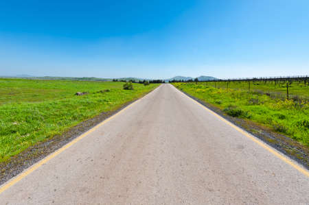Asphalt Road in the Golan Heightsの写真素材