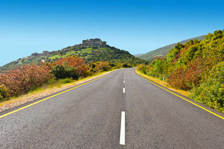 Asphalt Road in the Golan Heightsの写真素材