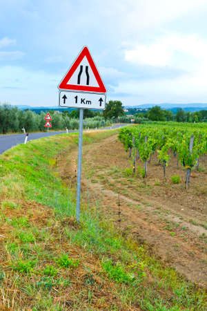 Asphalt Road near the Vineyards and Olive Grovesの写真素材
