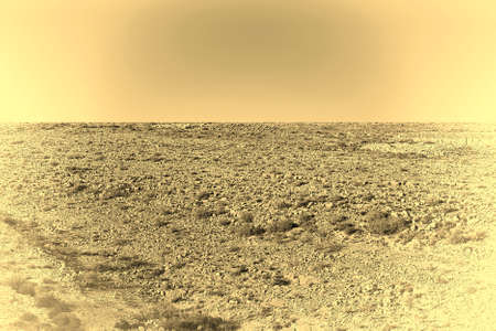 Stones of Negev Desert in Israel, Retro Image Filtered Style