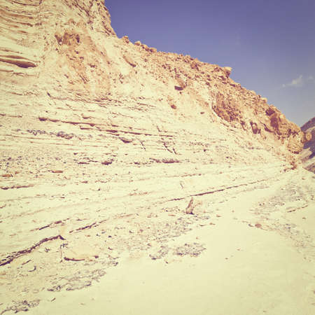 canyon en avedat of the negev desert in israelの写真素材