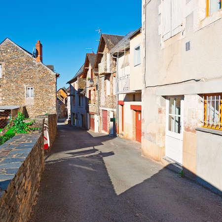 Deserted Street of the French Cityの写真素材