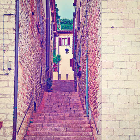 View to Historic Center City of Assisi in Italyの写真素材