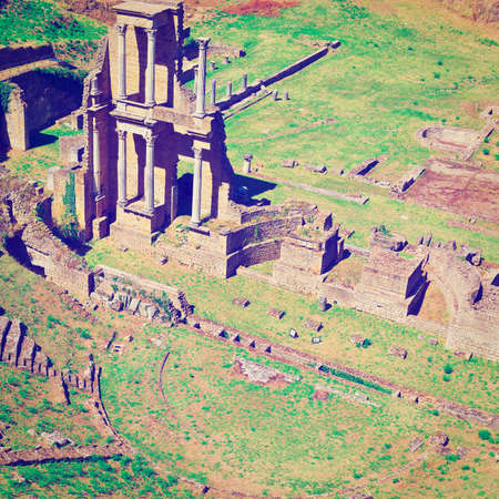 Antique Roman Theater in Volterra, Tuscany, Italy,の写真素材