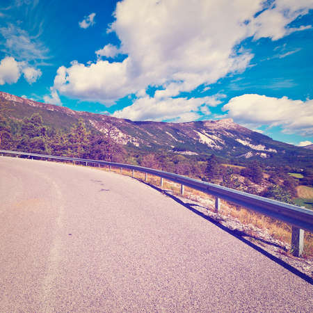 Winding Paved Road in the French Alpsの写真素材