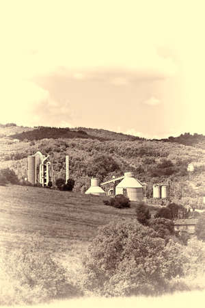 Plant for Agricultural Products Processing in Italy, Stylized Photo の写真素材