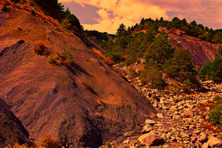 Canyon in the French Alps at Sunset