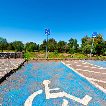 Parking for Disabled People on the Golan Heights in Israelの写真素材