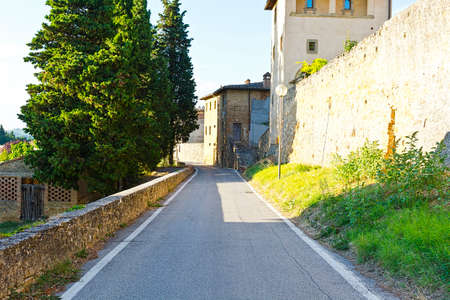 Main Street of the Small Italian Cityの写真素材