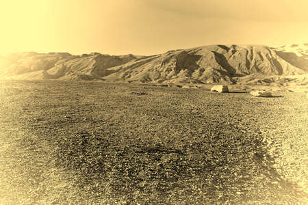 Rocky Hills of the Negev Desert in Israel, Stylized Photoの写真素材