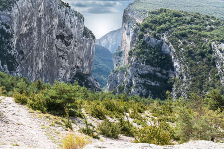 Alpine landscape of Alpes-de-Haute-Provence department in southeastern France.の写真素材