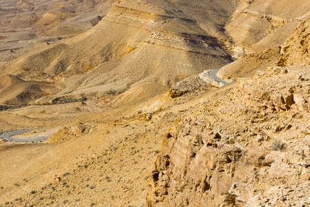 Rocky hills of the Negev Desert in Israel. Breathtaking landscape of the desert rock formations in the Southern Israel Desert.の写真素材