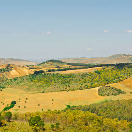 Landscape of Sicily in the Spring