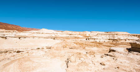 Rocky hills of the Negev Desert in Israel. Breathtaking landscape of the desert rock formations in the Southern Israel Desert.の写真素材