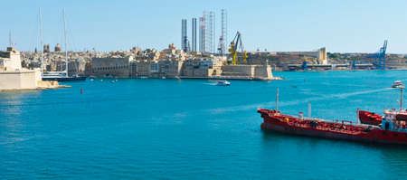 Tank ship designed for transporting liquefied natural fuels in the port of Malta.