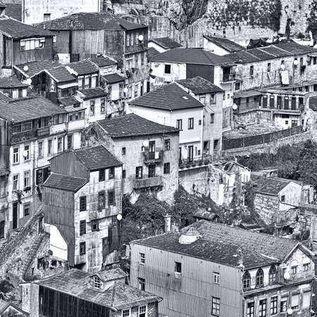 View to Historic Center City of Porto in Portugal, Retro Image Filtered Style