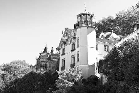 View to Historic Center City of Sintra in Portugal, Stylized Photoのeditorial素材