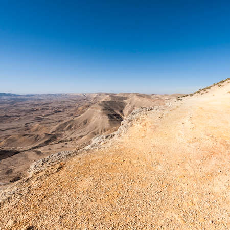 Rocky hills of the Negev Desert in Israel. Breathtaking landscape of the desert rock formations in the Southern Israel Desert.の写真素材