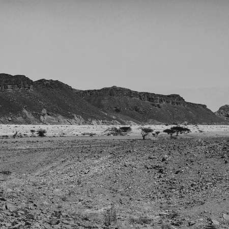 Loneliness and emptiness of the rocky hills of the Negev Desert in Israel. Breathtaking landscape...