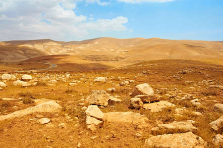 Rocky hills of the Negev Desert in Israel. Breathtaking landscape of the desert rock formations in the Southern Israel Desert.の写真素材