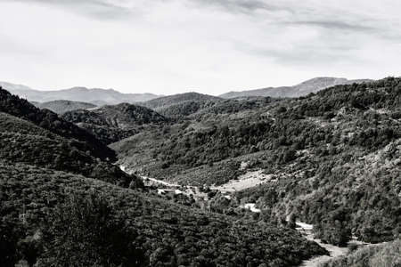 Beautiful landscape in Spain with dramatic view of Cantabrian Mountainsの写真素材