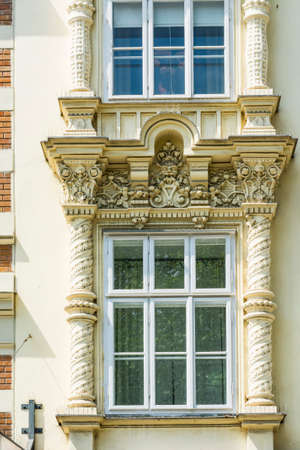 Classic facade of a residential building in the Austrian capital Viennaの写真素材