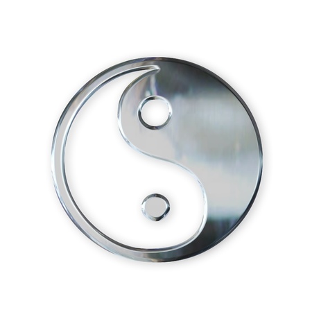 steel taoistic symbol の写真素材