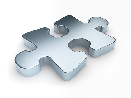 Metallic puzzle piece の写真素材