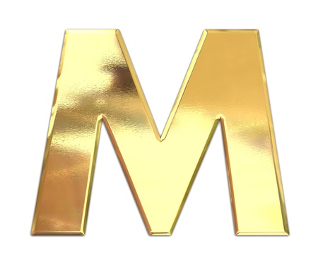 Yellow metal letter の写真素材