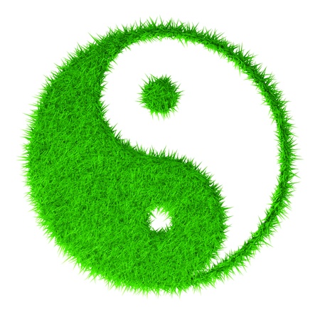 The yin and yang grass signの写真素材