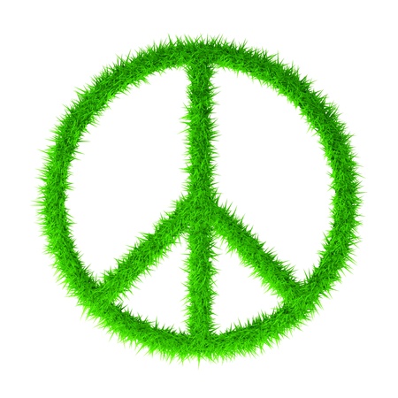 Peace sign isolated on whiteの写真素材