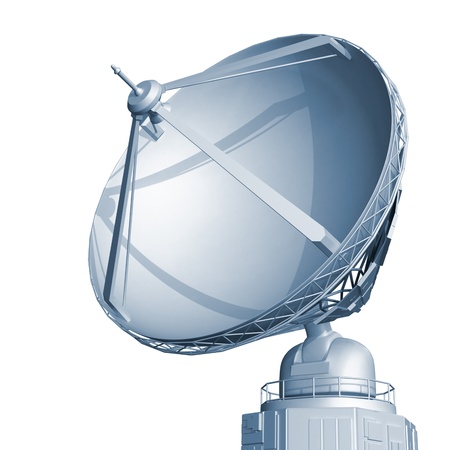 Radar dish on white backgroundの写真素材