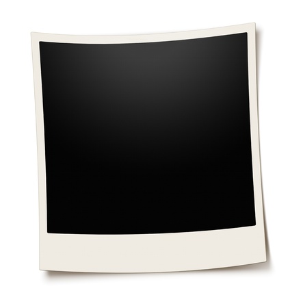 Polaroid photo frame isolated on white backgroundの写真素材