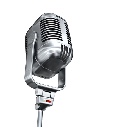 Vintage microphone - isolated on white background の写真素材