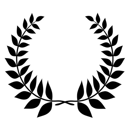 Laurel wreath black silhouetteの写真素材