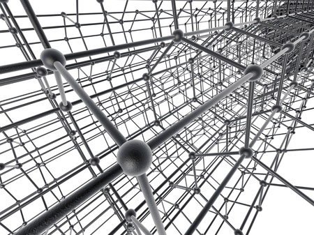 Nanotube structure on white backgroundの写真素材