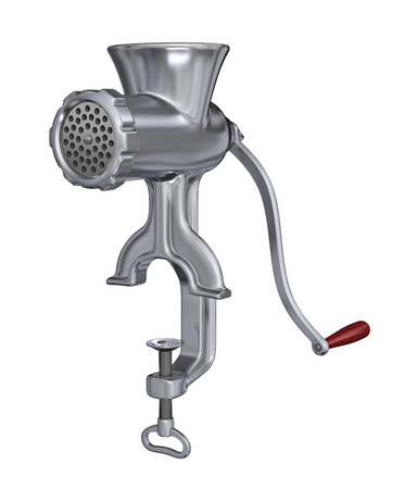 Classic meat grinder - isolated on white backgroundの写真素材