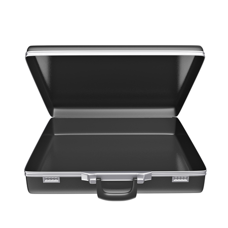 Empty black case - isolated on white background. 3d renderingの写真素材