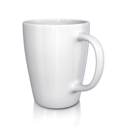 White cup - isolated on white background の写真素材