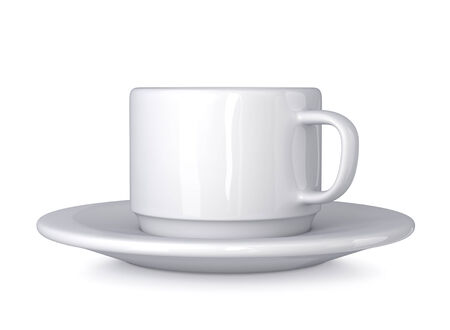 White cup - isolated on white background の写真素材