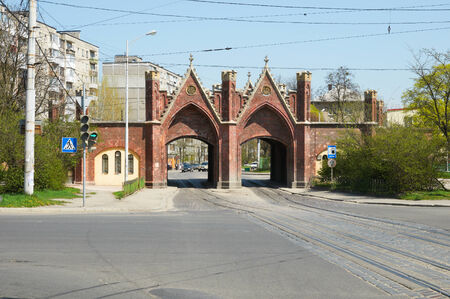 Brandenburg Gate  Brandenburger Tor   Kaliningrad  Russiaのeditorial素材